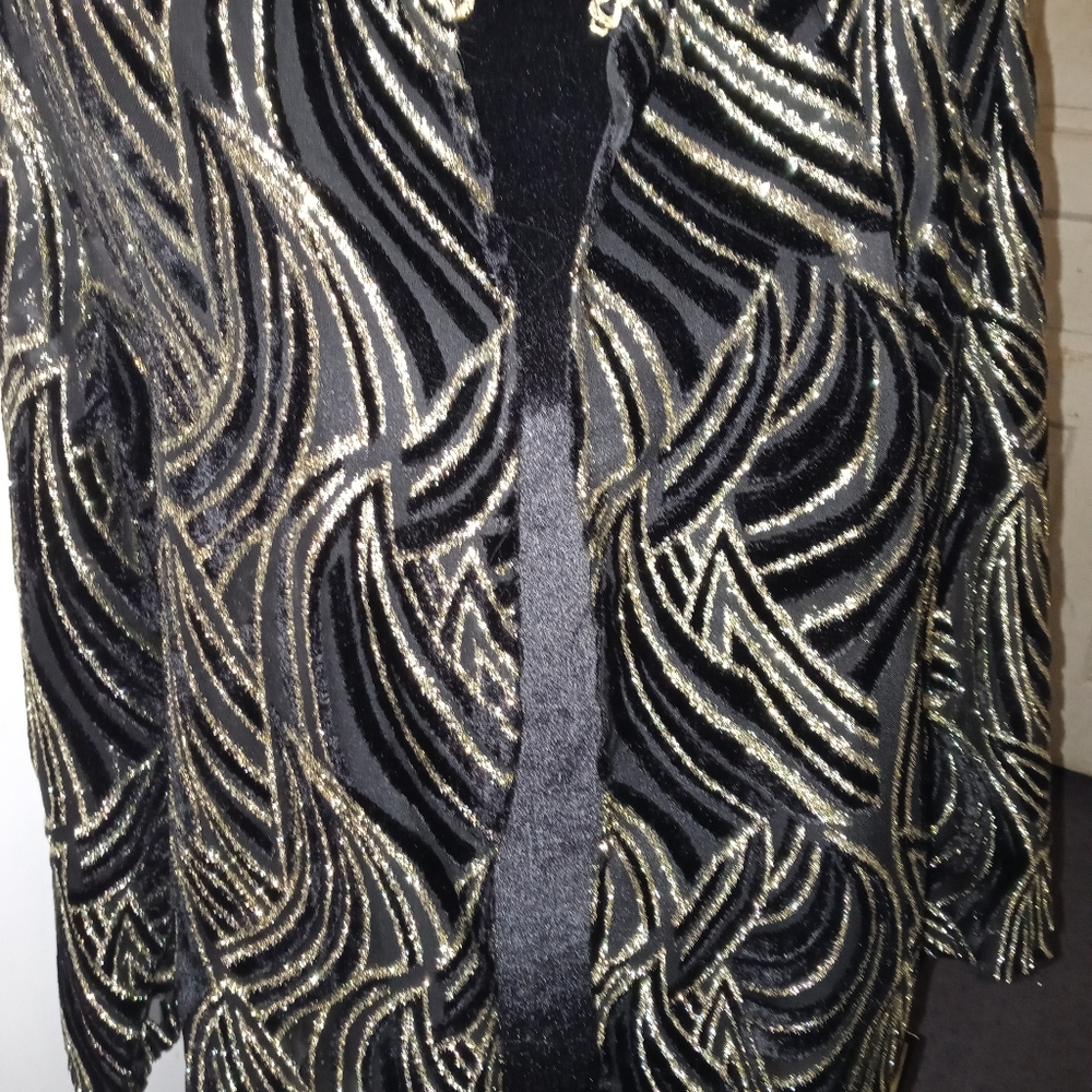 NWOT R & K Evening Light Black & Gold Jacket